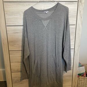 Gray Long Sleeve Sweatshirt Dress